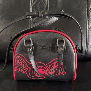 NWOT Von Dutch Black Mini Bag with Red Eyeball